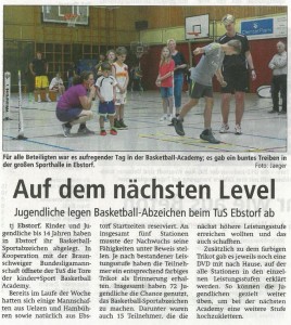 Bericht kinder+Sport Basketball Academy vom 07.06.2017