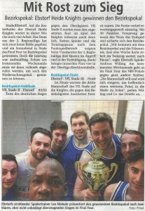 Spielbericht BBL-Pokal 2017 Heide Knights vom 02.05.2017