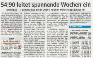 Spielbericht Heide Knights vom 08.01.2018