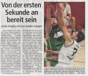 Vorbericht Auswärtsspiel Heide Knights vom 25.02.2017
