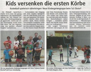 Bericht Neue Kindergartengruppe Basketball vom 01.03.2017